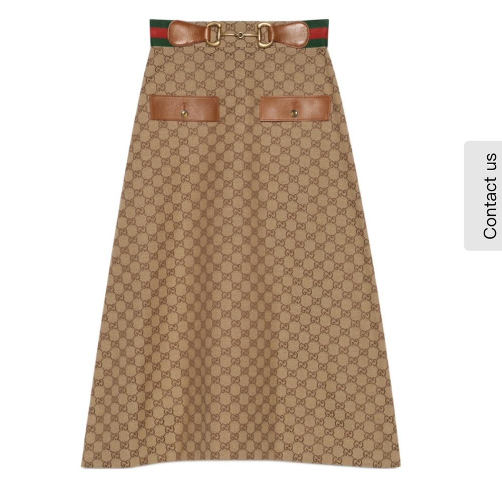 Beautiful New Gucci GG horsebit midi skirt - sold out- size IT36 NWT